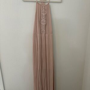 Mossimo Supply Co. Pink Pleated Halter Maxi Dress